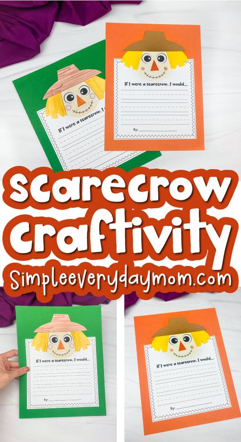 Scarecrows Kindergarten Activities, Scarecrow Writing First Grade, Scarecrow Day At School, Scarecrow Writing Kindergarten, Fall Writing Activities Kindergarten, Easy Scarecrow Craft, Scarecrow Writing, Craftivity Kindergarten, Scarecrow Activities