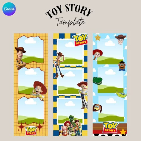 Template Canva 2000s Yearbook, Toy Story Photo Booth, Photo Strip Design, Photostrip Design, Photostrip Template, Photostrip Ideas, Ig Story Design, Frame Photobooth, Photobooth Strip