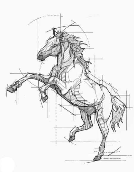 Horse Sketch Art, Horse Pencil Drawing, Horse Art Ideas, Abstract Horse Art, Horse Tattoo Design, American Traditional Tattoo Ideas, Horse Art Drawing, Horse Rearing, Traditional Tattoo Ideas