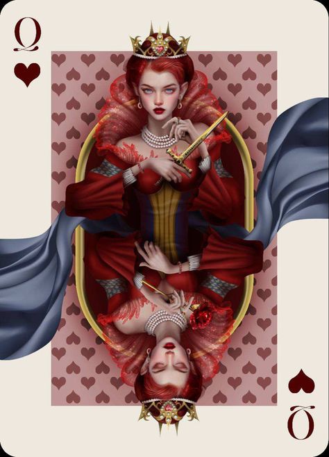 Queen Of Hearts Fanart, Alice In Wonderland Queen Of Hearts, Queen Of Hearts Aesthetic, Queen Of Hearts Cosplay, Queen Of Hearts Art, Queen Of Cards, Alice In Wonderland Fanart, Queen Of Heart, Queen Of Hearts Card