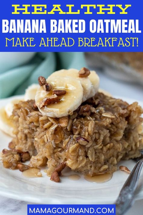 Mamagourmand Recipes, Baked Oatmeal Casserole, Amish Baked Oatmeal, Amish Breakfast, Oatmeal Casserole, Amish Breakfast Casserole, Healthy Baked Oatmeal, Egg Casseroles, Baked Oatmeal Healthy