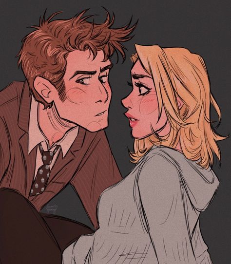 Tyler Fanart, Tenth Doctor And Rose, Rose And The Doctor, Doodle Bug, Doctor Who Art, 10th Doctor, Rose Tyler, Tenth Doctor, Bad Wolf