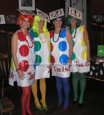 Twister Group Halloween Costume, may have to do this for this year! Twister Costume, Twister Halloween, Homemade Costume, Homemade Halloween Costumes, Homemade Costumes, Diy Costume, Group 3, Easy Costumes, Group Costumes