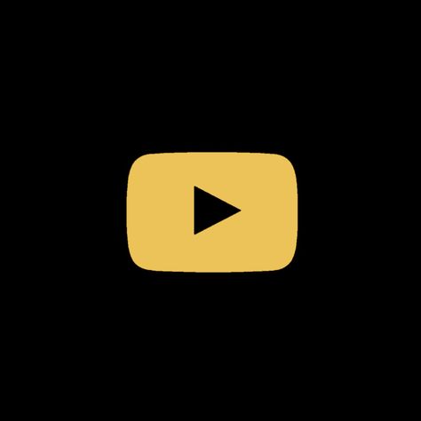 Youtube Logo Yellow, Black And Yellow App Icons, Youtube App Icon, Ghost Aesthetic, Youtube Icon, Phone Things, Logo Yellow, Red Theme, Black App