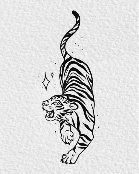 Lineart tattoo artwork of tiger Year Of The Tiger Tattoo, Tiger Tattoo Ideas, Big Cat Tattoo, Hipster Tattoo, Stunning Tattoos, Wrist Tattoo Designs, Tattoos Inspo, Tattoo Symbols, Tiger Tattoo Design