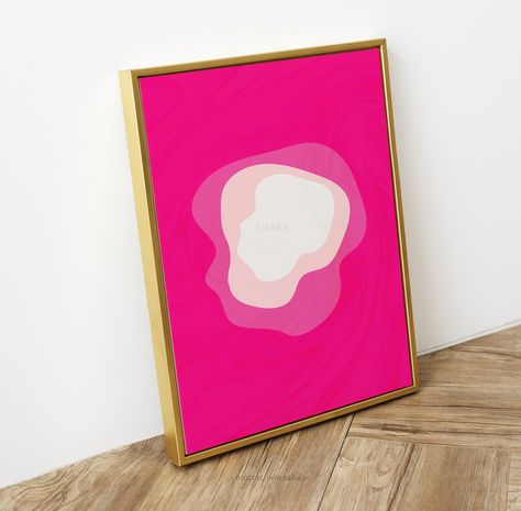 Printable Abstract Wall art: Shape, Hot pink, Fuchsia by SmaraCreate on Etsy Fuchsia Decor, Pink Poster Wall, Hot Pink Poster, Cute Decor, Pink Painting, Abstract Shape, Geometric Painting, Pink Posters, Abstract Waves