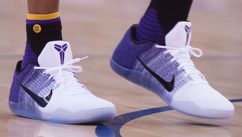 Nike Kobe 11 Purple White PE (7) Kobe 11 Shoes, Nike Basketball Shoes Kobe, Zapatillas Nike Basketball, Basketball Shoes Kobe, Irving Shoes, Kobe Bryant Shoes, Kobe 11, Girls Basketball Shoes, Futuristic Shoes