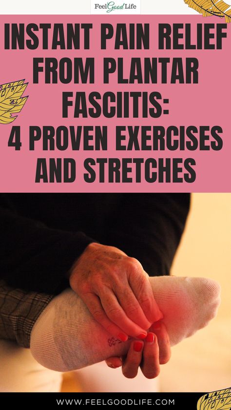 Alleviate plantar fasciitis pain instantly with 4 proven exercises and stretches. Targeted to ease discomfort, improve flexibility, and strengthen foot muscles, these routines offer effective relief. Ideal for quick pain management and long-term prevention, start incorporating these into your daily life for better foot health. #PlantarFasciitisRelief #PainManagement #FootExercises #Stretching What Is Plantar Fascia, Planters Fasciitis Stretches, Plantars Fasciitis Stretches, Yoga For Planters Fasciitis, Plantar Fascia Physical Therapy, Stretches For Plantar Fascia, How To Treat Plantar Facitis, Stretches For Plantar Fascia Relief, Heal Pain Relief