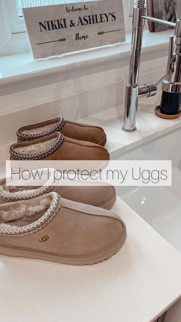 N I K K I 🤍 on Instagram: "How I protect my Uggs, a question I get asked a lot 🤍 Obviously this can also be used on any other footwear not just Uggs 🫶🏼💭 ———————————————— . . . . . . . . #galslovehighstreet #outfitoftheday #trend #fashion #fashioninspo #fashionblogger #fashiongram #wiwt #clothes #fashionpost #streetstyle #streetphotography #lookoftheday #instadaily #ugg #ootd #fashiondiary #instafashion #OOTD #styleinspo #whatiwore #outfitoftheday #tasmanuggs #autumnfashion #tasmansesame #of Outfit Inspo With Ugg Tasman, Ugg Protection Spray, Style Tasman Uggs, Outfits To Wear With Ugg Tasman Slippers, How To Waterproof Uggs, Ugg Tasman Outfit Ideas, What To Wear With Uggs, Tasmanian Uggs, How To Style Ugg Tasman Slippers