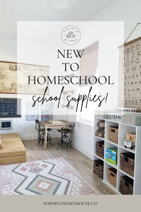 Check out my simple list of must haves to get you going on your homeschool journey! Homeschool Classroom Setup, Homeschool Room Decor, Homeschool Room Design, Homeschool Room Organization, Homeschool Preschool Curriculum, School Must Haves, Homeschool Supplies, Homeschool Education, School Supplies List