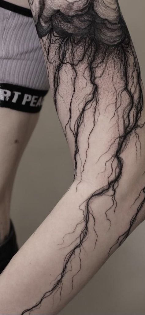 Venom Tattoo, Back Of Leg Tattoos, Unique Half Sleeve Tattoos, Black Line Tattoo, Shadow Tattoo, Watercolor Tattoo Ideas, Organic Tattoo, Blackout Tattoo, Life Flower