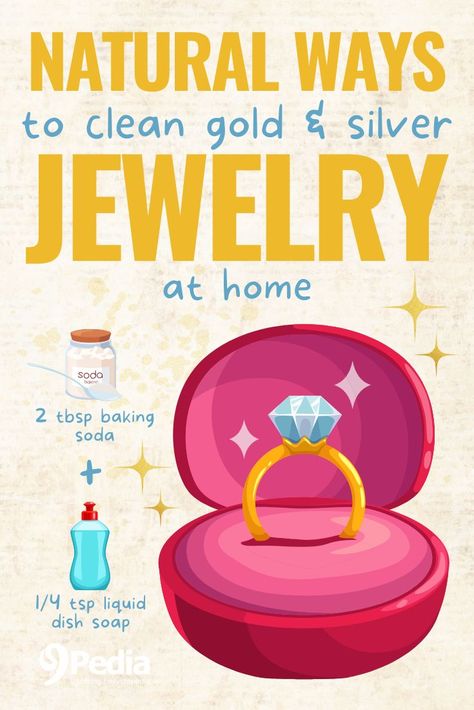 Natural Ways To Clean Jewelry at Home  #cleanjewelry #jewelryclean #jewelrycleaning #goldjewelry #silverjewelry #cleaninggold #cleaningsilver How To Clean Gold Jewelry At Home, Cleaning Jewelry At Home, Clean Jewelry At Home, Clean Tarnished Jewelry Gold, Diy Jewelry Cleaner Silver, Cleaning Jewelry At Home Remove Tarnish, Homemade Jewelry Cleaner For Gold, Diy Jewelry Cleaner, Homemade Furniture Polish