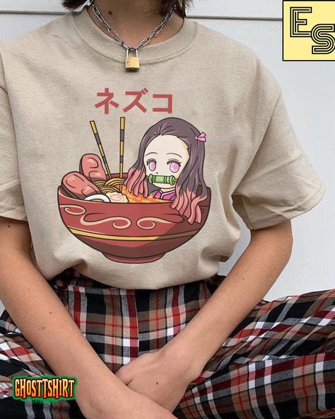 Chibi Nezuko, Anime Tshirt, Tshirt Ideas, Kawaii Chibi, Shirt Print Design, Tshirt Outfits, Women Shirt, Unisex Tshirt, T Shirt Women