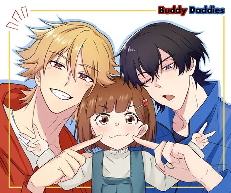 Buddy Daddies Kazuki, Rei Buddy Daddies, Rei X Kazuki, Kazuki X Rei, Buddie Daddies, Rei Suwa, Buddy Daddies, Anime Dad, Spy X Family