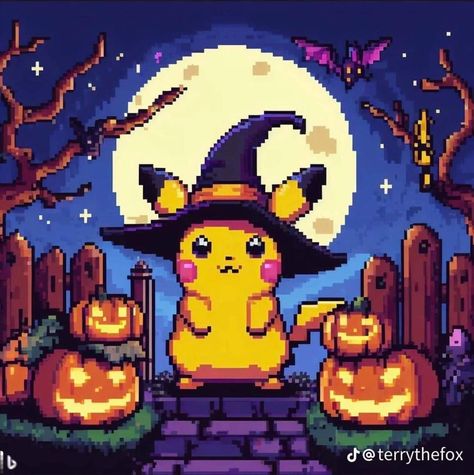 Pixel Art Spooky, Pokemon Pixel Art, Pokemon Pixel, Anime Halloween, Retro Nostalgia, Httyd, Pokemon Art, Pokemon Cards, Wonderful Time Of The Year