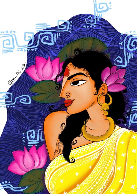 2024 Rangoli, Beer Bottle Art, Bengali Art, Modern Art Canvas Painting, Fabric Paint Diy, Boho Art Drawings, Indian Art Gallery, Photoshop Design Ideas, Women Painting