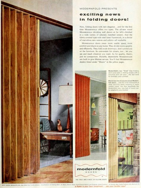 Sliding Bamboo Doors, Accordian Door Diy, Acordian Doors Interior, Diy Accordion Doors, Accordion Doors Makeover, Acordian Doors, Accordion Doors Closet, Mid Century Doors, Accordian Door