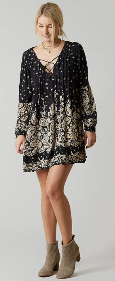 Short Boho Dresses : Billabong Just Like You Dress | Buckle Fall Outfits Women 20s, Short Boho, Fall Outfits 2018, Fit Board, Boho Dress Short, Farm Photos, Hippie Designs, Sweet Accessories, Plus Size Fall Outfit