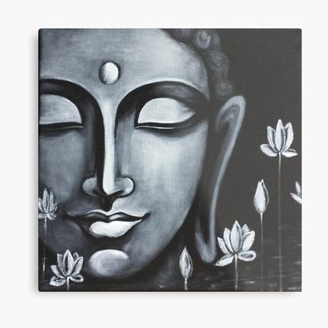 Arte Ganesha, Buddha Drawing, Buddha Painting Canvas, Buddha Art Drawing, Buddha Art Painting, Buddha Face, Afrikaanse Kunst, Lord Buddha, Buddha Painting