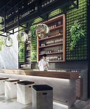 Smoothie, Soup & Salad Bar Salad Bar Restaurants, Custom Kitchen Islands, Juice Bar Interior, Creative Kitchen Backsplash, G Shaped Kitchen, Juice Bar Design, Spa Lounge, Custom Kitchen Island, Healthy Bars