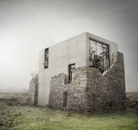 old / new Ruin Renovation, Old Building Renovation, Renovation Architecture, Adaptive Reuse, Modern Architecture House, Architecture Old, Design Exterior, Old Stone, Stone Houses