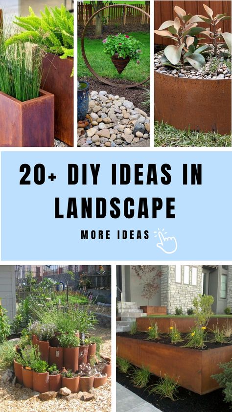 20+ DIY Ideas In Landscape Metal Edging Landscape Flower Beds, Landscape Boarders, Steel Landscape Edging, Steel Edging Landscape, Metal Landscape Edging, Metal Garden Edging, Hardscape Ideas, Gravel Pathway, Modern Water Feature