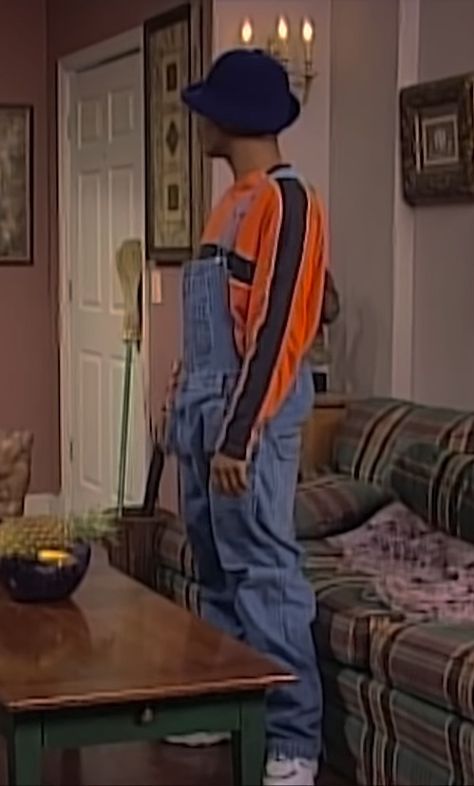 Kenan and kel - kels outfits. 90s outfits/vintage outfits. Jean overalls Danny Pack Outfit, 1990s Overalls Outfit, 90s Outfits Overalls, Overall Outfits 90s, Overalls 90s Outfit, 90s Overalls Outfit Hip Hop, 90s Outfit Overalls, Overalls Outfit 90s, 90s Overalls Outfit