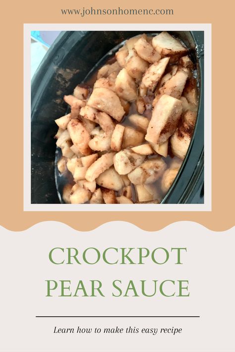 What’s homemade pear sauce? It’s like applesauce, only harder to peel. Crockpot pear sauce makes a great snack or side dish and is super easy to make and preserve. Your kids will highly approve of this one. Simple, wholesome ingredients make up this easy to make recipe. It's very versatile to make your own with different flavors and spices. Give it a try! I bet your family will love it. It's a great start for baby-led weaning or making homemade baby food, too. Easy Pear Sauce Recipe, Pear Applesauce Crockpot, Pear Sauce Crockpot, Pear Sauce Recipe Canning, Pear Applesauce, Pear Sauce Recipe, Diy Condiments, Pear Sauce, Canned Pears