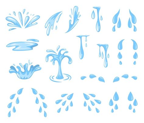 Raindrop Drawing, Premium Vector Cartoon, Bubble Letter Fonts, Tears Art, Water Drawing, Vector Cartoon, Cute Doodle Art, Water Spray, Water Droplets