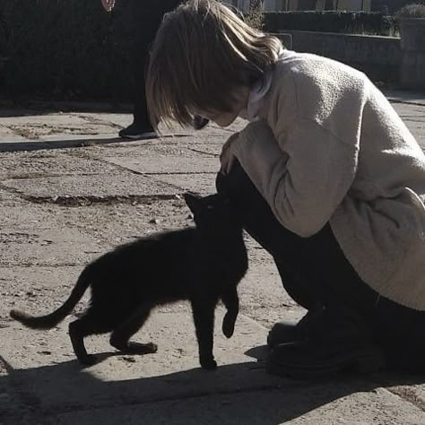 Girl With Cat, Intp, Black Cat, Black