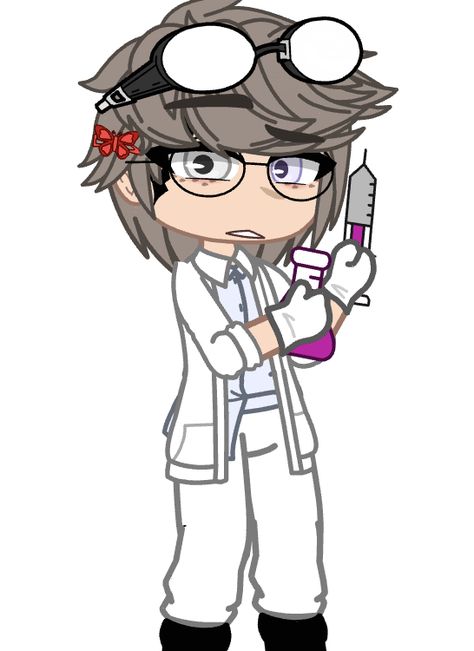 Scientist Gacha Club, Gacha Club Job Outfits, Gacha Club Lab Experiment Oc, Gacha Club Scientist Outfit, Gacha Scientist Outfit, Scientist Outfit, Slasher Oc, Gacha Characters, Gacha Clothes