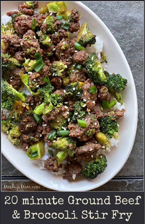 Ground Venison Recipes, Ground Beef Stir Fry, Beef Broccoli Stir Fry, Ground Beef And Broccoli, Beef Stir Fry Recipes, Aldi Meal Plan, Stir Fry Ingredients, Beef Broccoli, Beef And Broccoli