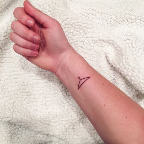 Wire Hanger Tattoo, Hanger Tattoo Ideas, Clothes Hanger Tattoo, Hanger Tattoo, Tat Ideas, Wire Hangers, Clothes Pins, Clothes Hanger, Triangle Tattoo