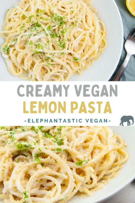 Dairy Free Pasta Sauce, Vegan Lemon Pasta, Lemon Cream Sauce Pasta, Fettucini Alfredo Recipe, Lemon Pasta Recipe, Pasta With Lemon Sauce, Lemon Shrimp Pasta, Vegan Shrimp, Lemon Pasta Recipes