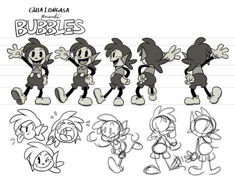 Rubberhose Style Character Design, Old Cartoon Characters, Cartoon Body, Character Turnaround, Cartoon Style Drawing, Character Model Sheet, Animation Tutorial, Retro Cartoons, Concept Art Drawing