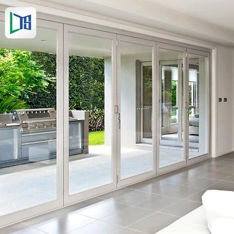 Acordian Doors, Accordion Door, Accordion Doors, Fiberglass Windows, Glass Doors Patio, Bifold Door, House Addition, Outside Room, Bow Window