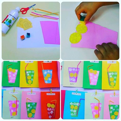 lemonade craft idea for summer – Preschoolplanet Juice Craft For Preschool, Lemonade Crafts Preschool, Lemonade Craft, Lemonade Art, Juice Crafts, Toddler Fine Motor Activities, Art For Toddlers, Zdrava Hrana, Idea For Summer