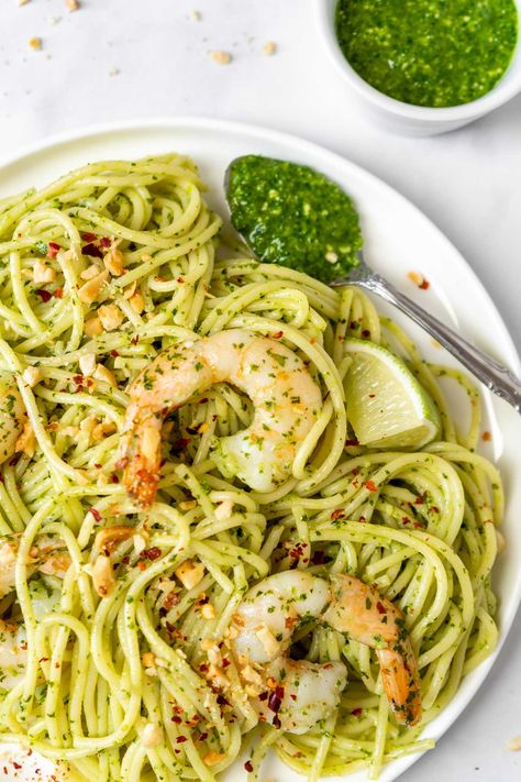 Cilantro Lime Pasta, Lime Pasta, Spaghetti With Rotel, Chicken Spaghetti With Rotel, Rotel Chicken Spaghetti, Easy Chicken Spaghetti, Pasta With Shrimp, Cheesy Chicken Spaghetti, Cilantro Pesto