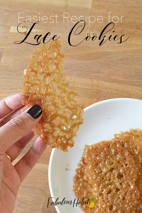 Unleavened Cookie Recipes, Oat Lace Cookies, Lattice Cookies Recipe, Easy Lace Cookies, Christmas Lace Cookies, Chocolate Lace Cookies Recipe, Lacy Cookies Recipes, Lacy Oatmeal Cookies Recipe, Lacy Oatmeal Cookies