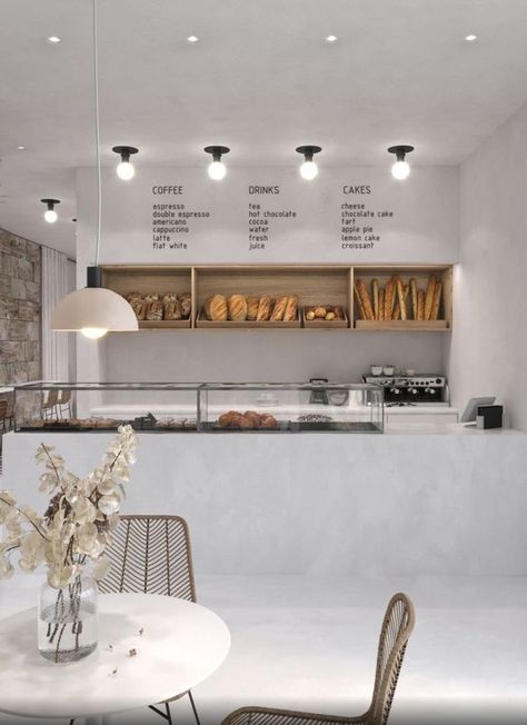 Bakery Shop Design, Bakery Interior, Small Coffee Shop, Bakery Design Interior, White Cafe, Coffee Shop Interior Design, Cozy Coffee Shop, Decoration Restaurant, Cafe Shop Design