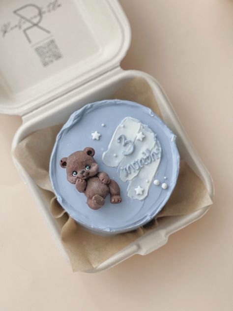 Bento Cake Bear, Cute Bento Cakes, Cake Bear, Cake For Boyfriend, Small Birthday Cakes, Baby First Birthday Cake, Cake Mini, Mini Tortillas, Funny Birthday Cakes