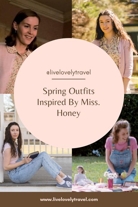 Spring Style Inspiration: Miss. Honey » Live Lovely Photography Miss Honeys Cottage, Ms Honey Aesthetic Outfits, Miss Honey Matilda Inspired Outfits, Miss Honey Outfit Matilda, Ms Honey Outfits, Ms Honey Matilda Outfits, Mrs Honey Matilda Aesthetic, Miss Honey Cottage, Miss Honey Costume