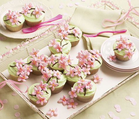 Cherry Blossom Cupcakes, Blossom Cupcakes, Teacup Cake, New Year Cupcakes, Cherry Blossom Party, Tea Cup Cake, Hello Cupcake, Cupcakes Ideas, Cherry Blossom Wedding