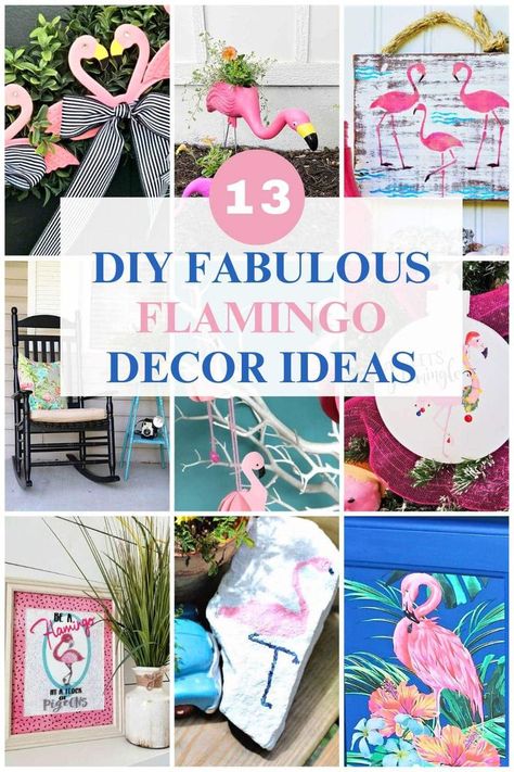 Diy Flamingo Decor, Diy Flamingo, Diy Summer Crafts, Flamingo Decor, Upcycled Home Decor, And July, Upcycled Crafts, Recycled Bottles, Backyard Fun