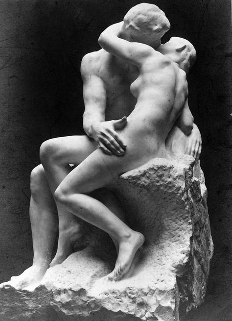 1889  Auguste Rodin (1840- 1917)  Breathtaking in person! Auguste Rodin, The Kiss, Kiss, Sculpture, Black And White, White, Black