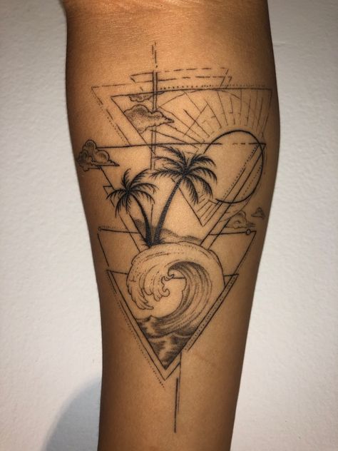 Tattoo: earth, fire, wind, water Island Vibes Earth Wind Fire Water Tattoo, Water Element Tattoo, Tattoo Earth, Meaningful Symbol Tattoos, Island Tattoo, Earth Tattoo, Water Island, Water Tattoo, Elements Tattoo