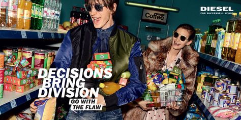 Diesel "Go With The Flaw" FW 17-18 Brand on Behance Diesel Brand, Ad Photography, Cannes Lions, Brand Campaign, Short Movie, Fashion Photography Inspiration, Advertising Campaign, Ad Campaign, Print Ads