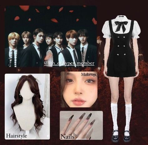 Kpop Concert Outfit Enhypen, Dark Blood Concept Photo, Debut Ideas, Concert Hairstyles, Kpop Concert Outfit, Kpop Concert, Dark Blood, Concert Fits, Looking Dapper