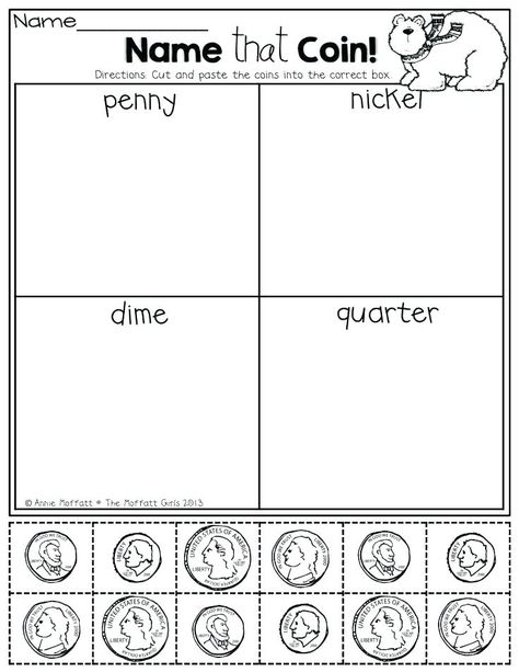 All About Coins 4 Free Printable Money Worksheets Penny Coin Money Kindergarten, 100 Días De Clases, Teaching Money, Counting Coins, Money Math, Money Worksheets, Money Lessons, Money Skills, Winter Math