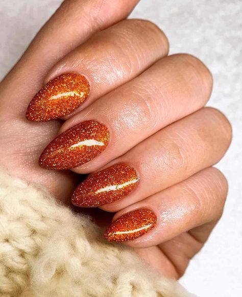 Burnt Orange Nail Ideas, Orange Nail Ideas, Burnt Orange Nails, Mint Nails, Orange Nail Designs, Orange Nail Polish, Orange Nail, Gold Glitter Nails, Gel Nails Diy